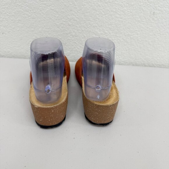 Marina Luna Suede Leather Wedge Comfort Slide Sandals Italy Made Shoes Womens 7 - Picture 3 of 8